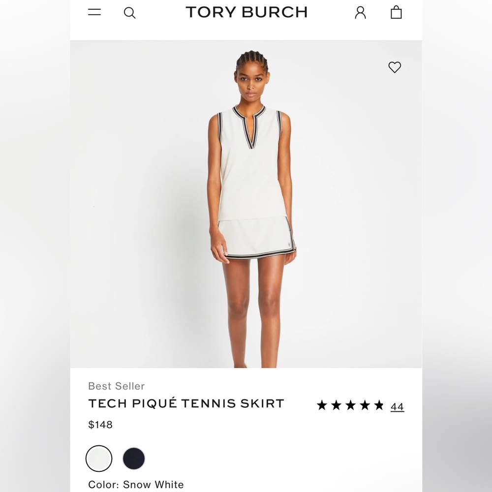 NWT Tory Burch TECH PIQUÉ TENNIS SKIRT